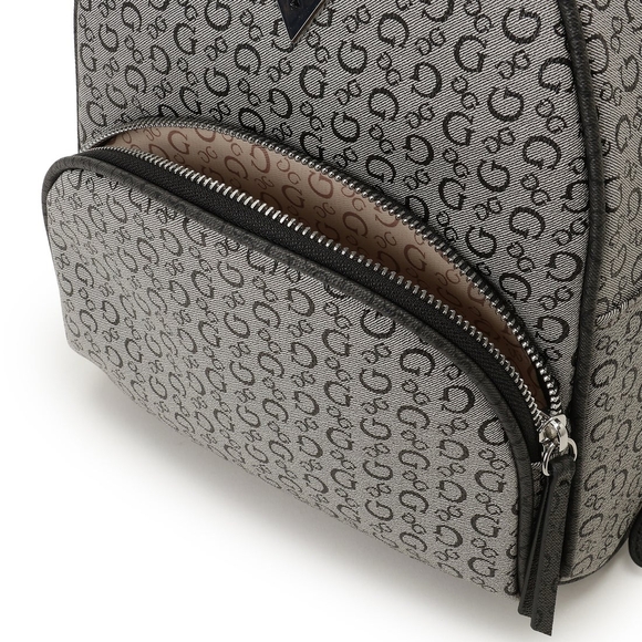 GUESS Signature Monogram Mini Backpack in Grey/Black main image 6